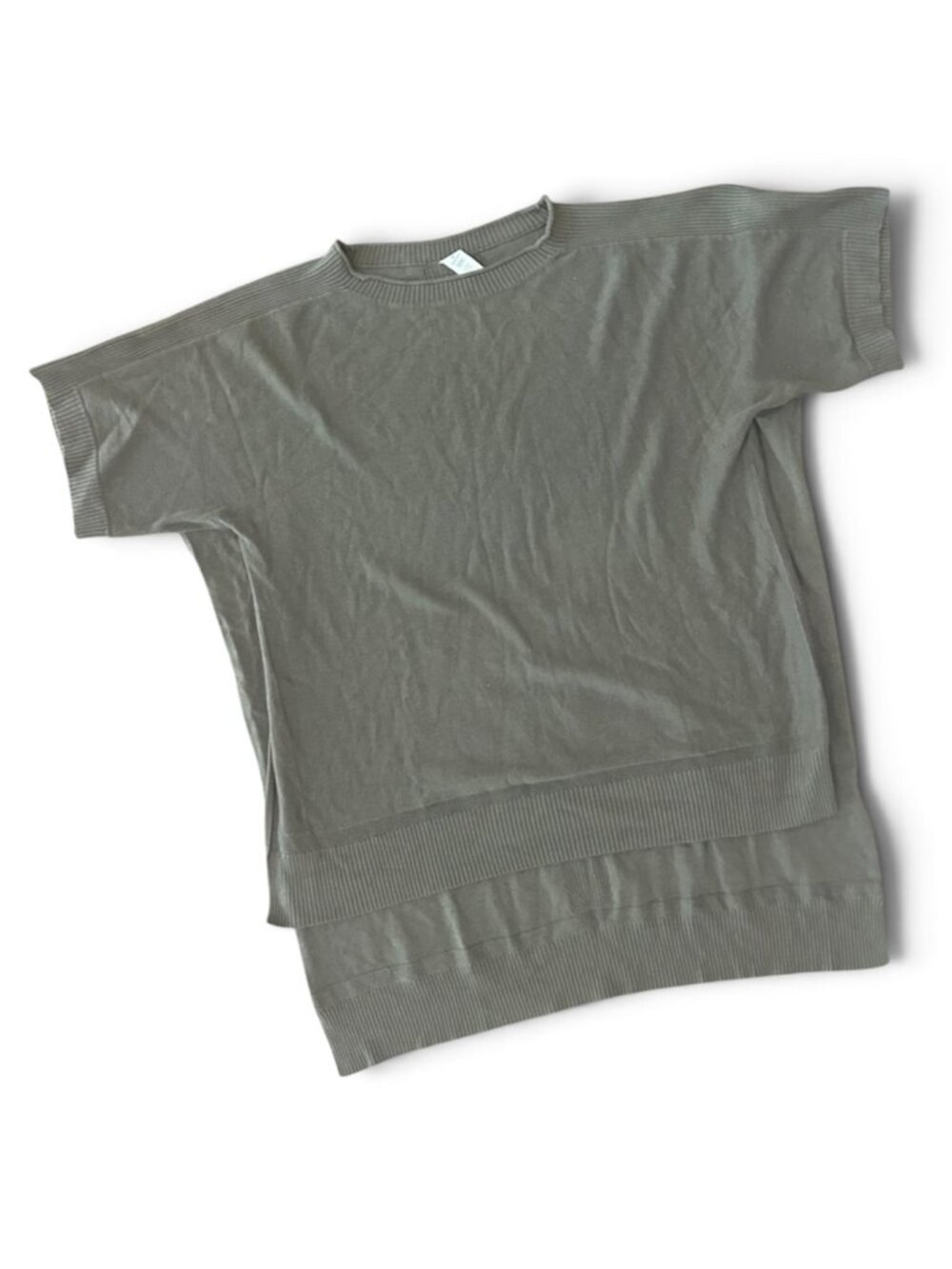 Lululemon Be At East Cashmere Blend Short Sleeve High Low Sweater Size OS